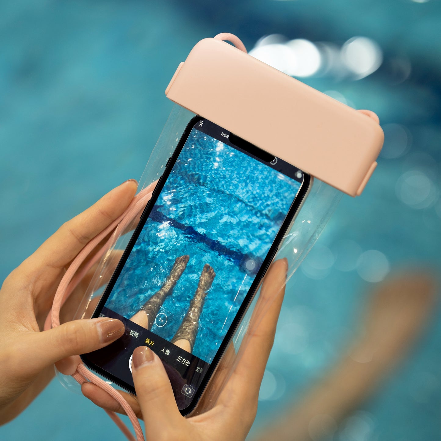 IPX8 Waterproof Phone Case Clear TPU Cellphone Holder Pouch Screen Touchable for Smartphones within 7''