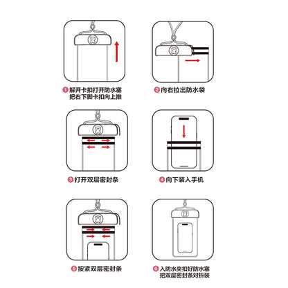 IPX8 Waterproof Phone Pouch for Phones within 7.2'' Cute Bear ransparent TPU Floating Phone Case Underwater Screen Touchable