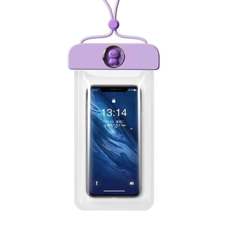 IPX8 Waterproof Phone Pouch for Phones within 7.2'' Cute Bear ransparent TPU Floating Phone Case Underwater Screen Touchable