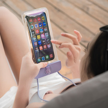 IPX8 Waterproof Phone Pouch for Phones within 7.2'' Cute Bear ransparent TPU Floating Phone Case Underwater Screen Touchable