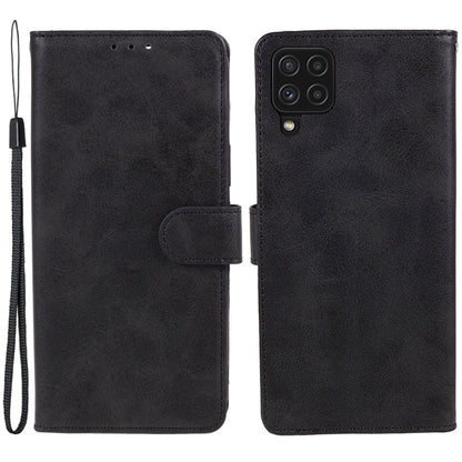 For Samsung Galaxy A22 4G (EU Version) Calf Texture PU Leather Phone Case Wallet Stand Anti-drop Cover