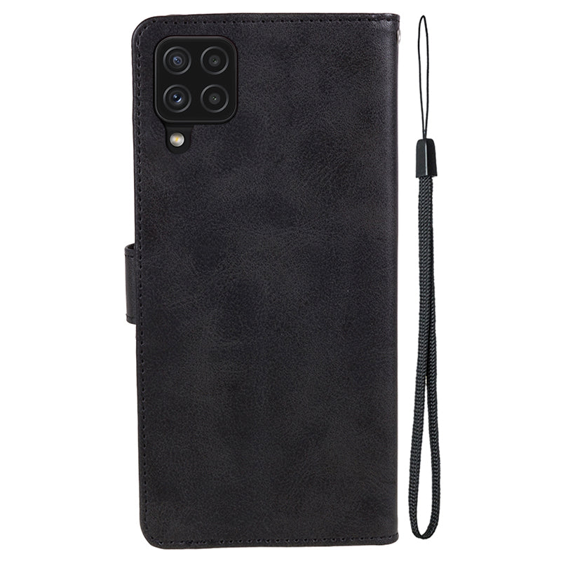 For Samsung Galaxy A22 4G (EU Version) Calf Texture PU Leather Phone Case Wallet Stand Anti-drop Cover