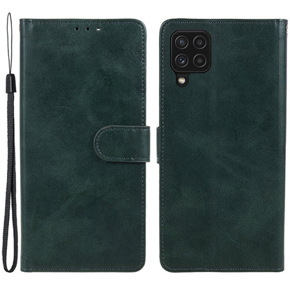 For Samsung Galaxy A22 4G (EU Version) Calf Texture PU Leather Phone Case Wallet Stand Anti-drop Cover