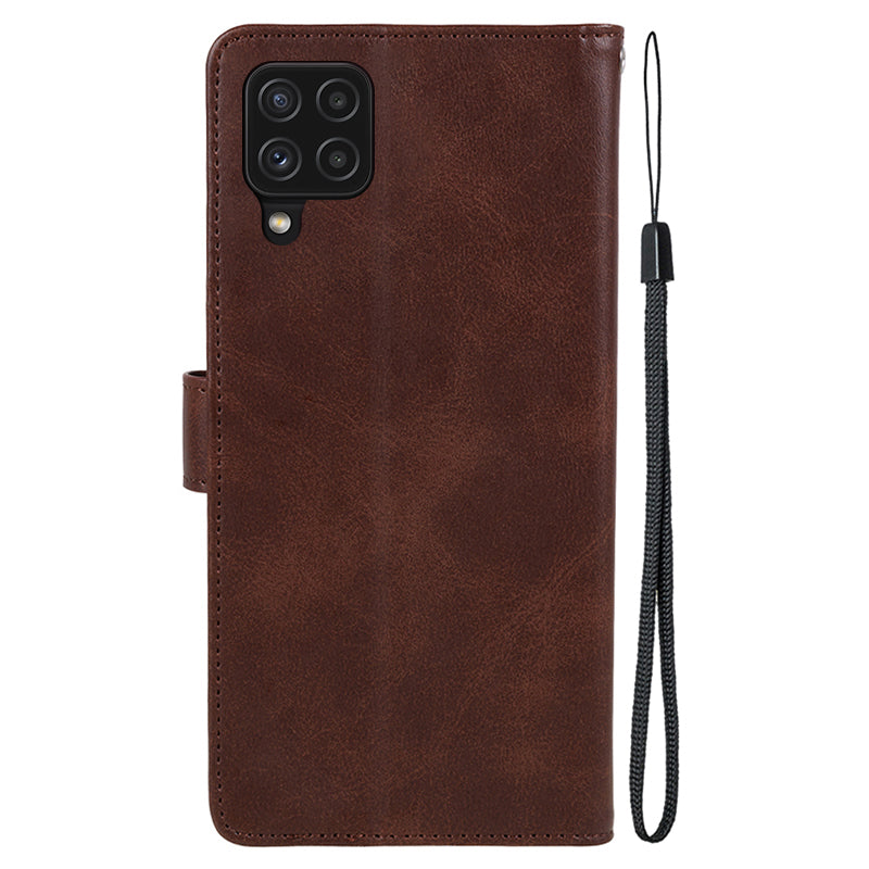 For Samsung Galaxy A22 4G (EU Version) Calf Texture PU Leather Phone Case Wallet Stand Anti-drop Cover