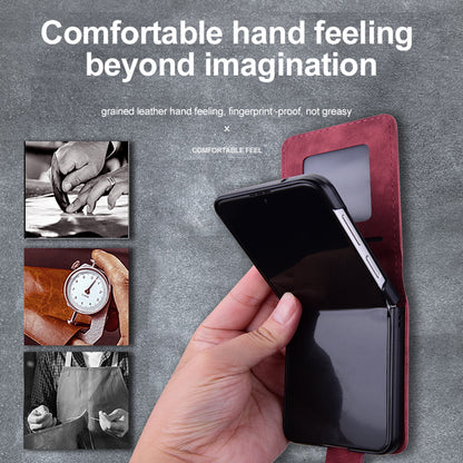 For Samsung Galaxy Z Flip3 5G Imprinted Cat Flower Cover PU Leather Card Holder Phone Case