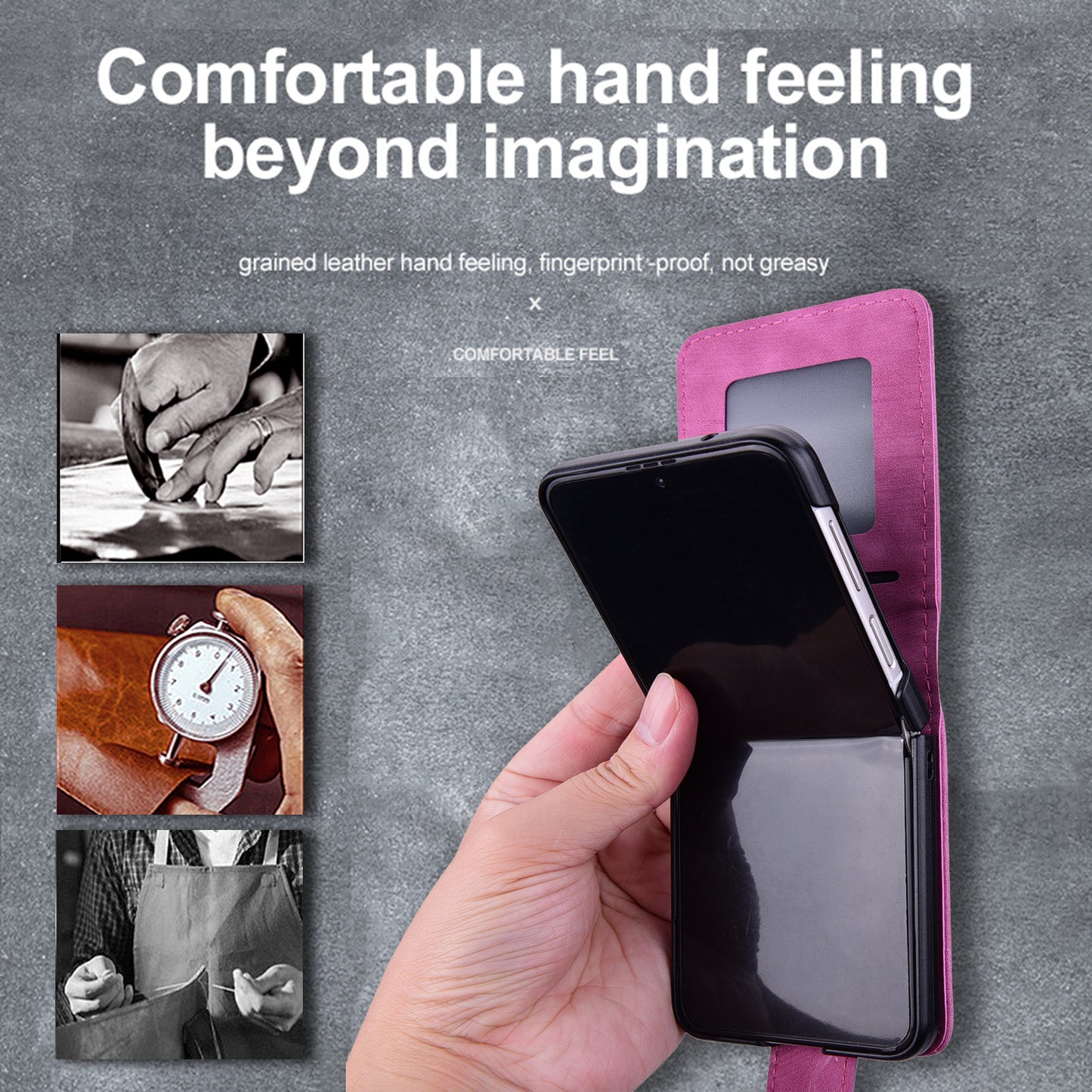 For Samsung Galaxy Z Flip4 5G PU Leather Card Holder Phone Case Imprinted Cat Flower Anti-drop Cover