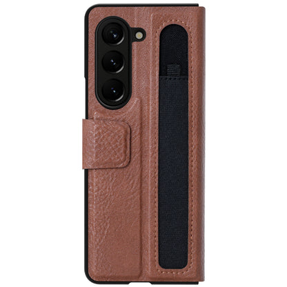NILLKIN For Samsung Galaxy Z Fold5 5G PU Leather Phone Case Stand Full Protection Phone Cover with Pen Slot