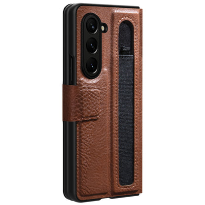 NILLKIN For Samsung Galaxy Z Fold5 5G PU Leather Phone Case Stand Full Protection Phone Cover with Pen Slot