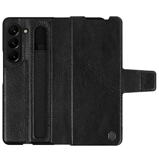 NILLKIN For Samsung Galaxy Z Fold5 5G PU Leather Phone Case Stand Full Protection Phone Cover with Pen Slot