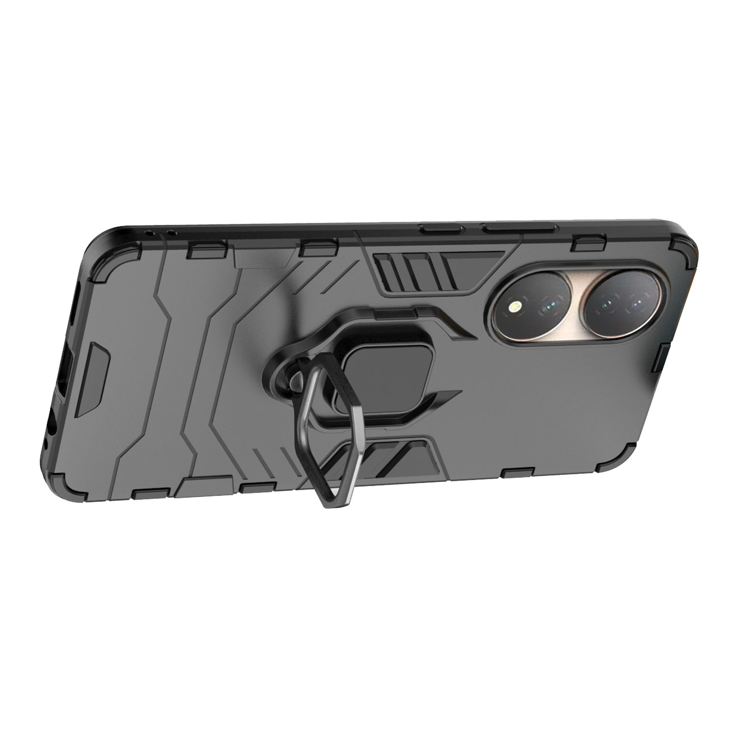 For vivo Y100 5G TPU + PC Hybrid Phone Case Finger Ring Kickstand Drop-proof Cover