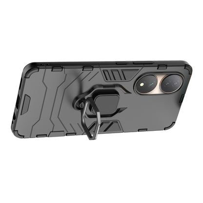 For vivo Y100 5G TPU + PC Hybrid Phone Case Finger Ring Kickstand Drop-proof Cover