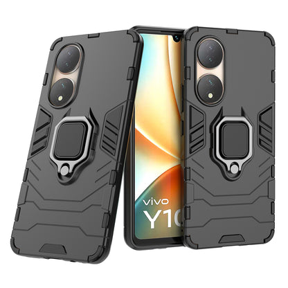 For vivo Y100 5G TPU + PC Hybrid Phone Case Finger Ring Kickstand Drop-proof Cover