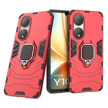 For vivo Y100 5G TPU + PC Hybrid Phone Case Finger Ring Kickstand Drop-proof Cover