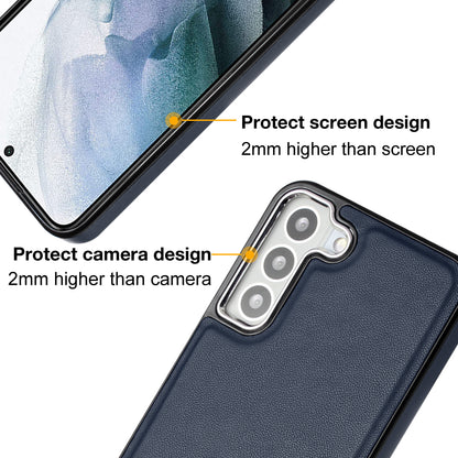 YB Leather Coating Series-6 For Samsung Galaxy S23 Back Cover PU Leather Coated TPU Anti-fall Case
