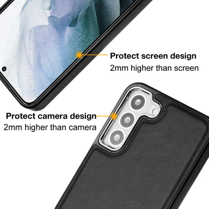 YB Leather Coating Series-6 For Samsung Galaxy S23 Back Cover PU Leather Coated TPU Anti-fall Case