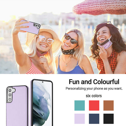 YB Leather Coating Series-6 For Samsung Galaxy S22 5G PU Leather+TPU Case Anti-scratch Phone Cover