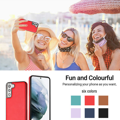 YB Leather Coating Series-6 For Samsung Galaxy S22 5G PU Leather+TPU Case Anti-scratch Phone Cover