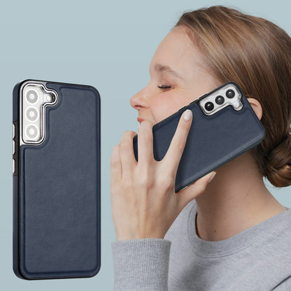 YB Leather Coating Series-6 For Samsung Galaxy S22 5G PU Leather+TPU Case Anti-scratch Phone Cover