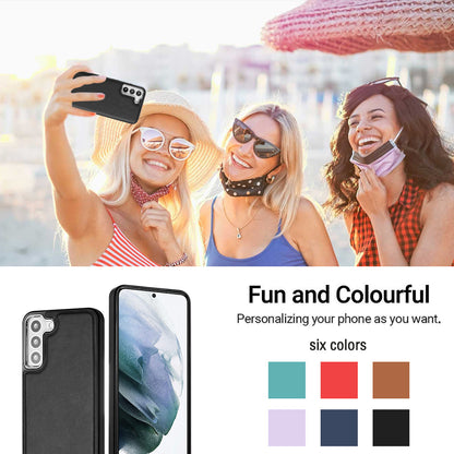 YB Leather Coating Series-6 For Samsung Galaxy S22 5G PU Leather+TPU Case Anti-scratch Phone Cover