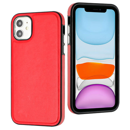 YB Leather Coating Series-6 For iPhone 11 Back Shell Cell Phone Guard Cover PU Leather+TPU Case