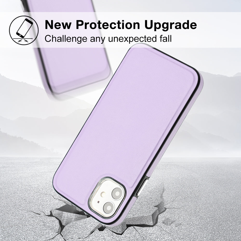 YB Leather Coating Series-6 For iPhone 11 Back Shell Cell Phone Guard Cover PU Leather+TPU Case