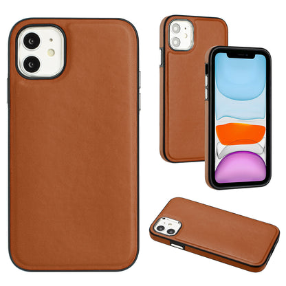 YB Leather Coating Series-6 For iPhone 11 Back Shell Cell Phone Guard Cover PU Leather+TPU Case
