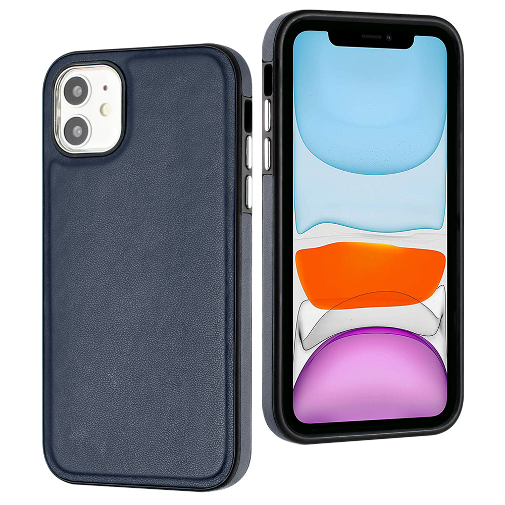YB Leather Coating Series-6 For iPhone 11 Back Shell Cell Phone Guard Cover PU Leather+TPU Case
