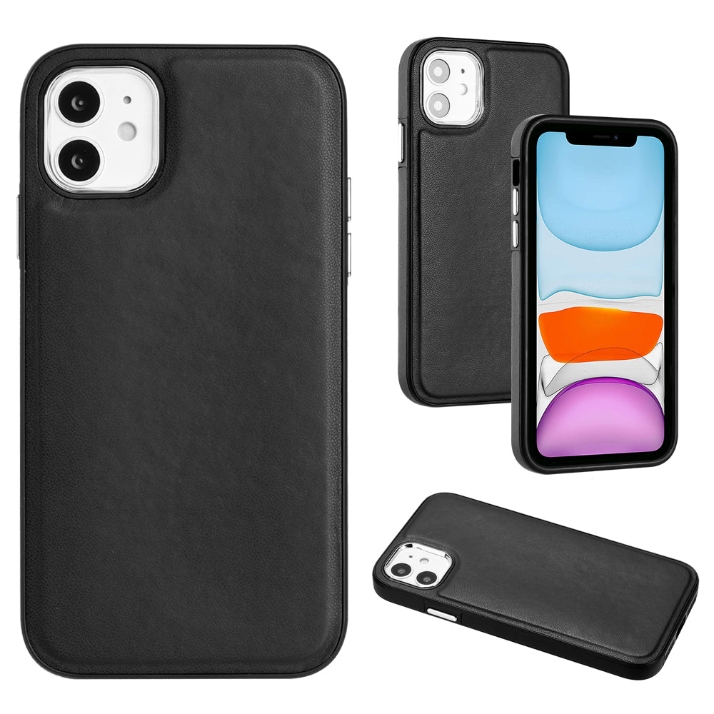 YB Leather Coating Series-6 For iPhone 11 Back Shell Cell Phone Guard Cover PU Leather+TPU Case
