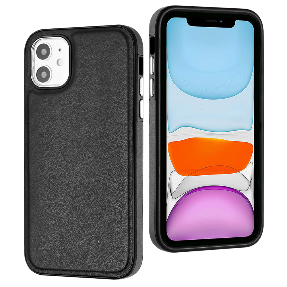 YB Leather Coating Series-6 For iPhone 11 Back Shell Cell Phone Guard Cover PU Leather+TPU Case