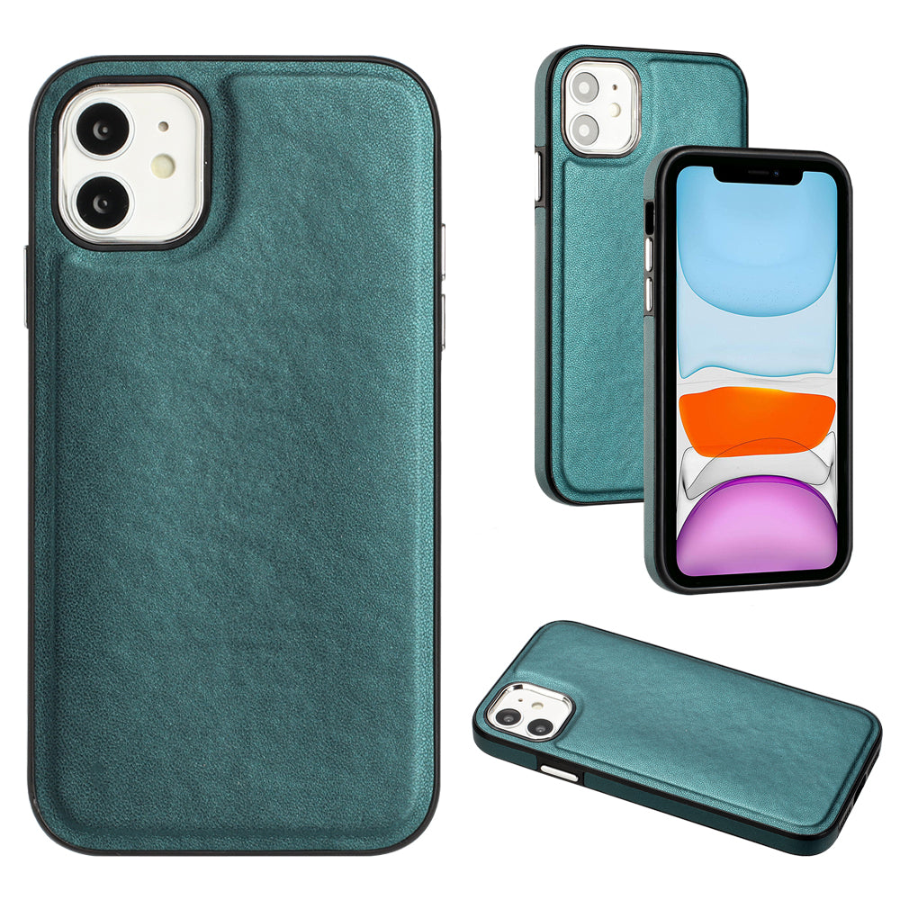 YB Leather Coating Series-6 For iPhone 11 Back Shell Cell Phone Guard Cover PU Leather+TPU Case