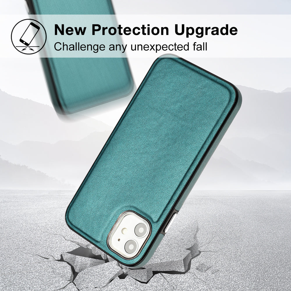 YB Leather Coating Series-6 For iPhone 11 Back Shell Cell Phone Guard Cover PU Leather+TPU Case
