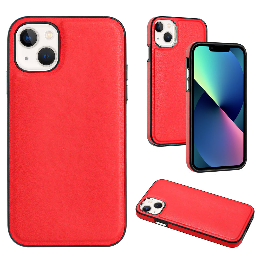 YB Leather Coating Series-6 For iPhone 13 PU Leather+TPU Shell Shock-absorbing Cell Phone Case