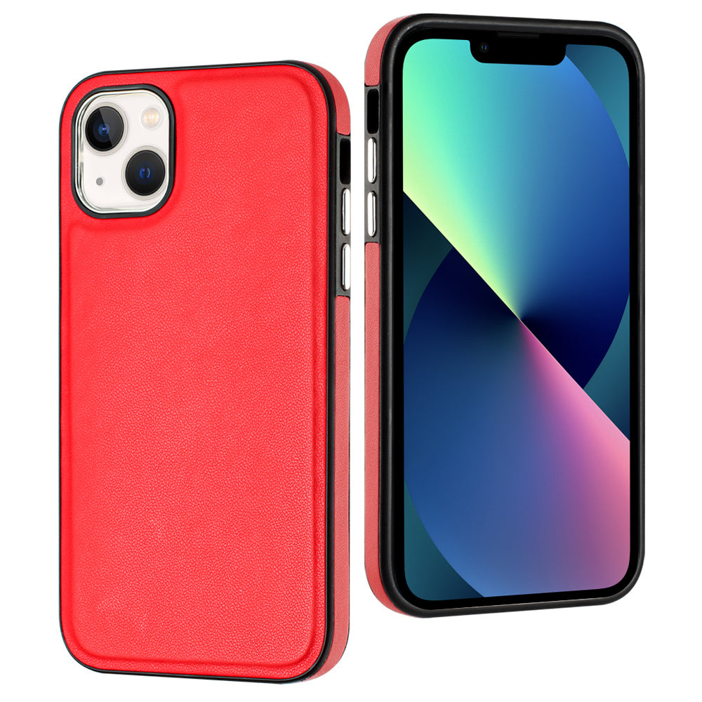 YB Leather Coating Series-6 For iPhone 13 PU Leather+TPU Shell Shock-absorbing Cell Phone Case