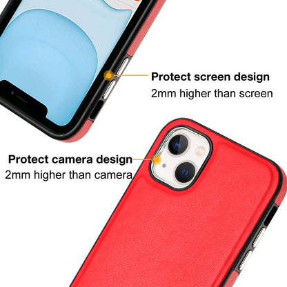 YB Leather Coating Series-6 For iPhone 13 PU Leather+TPU Shell Shock-absorbing Cell Phone Case