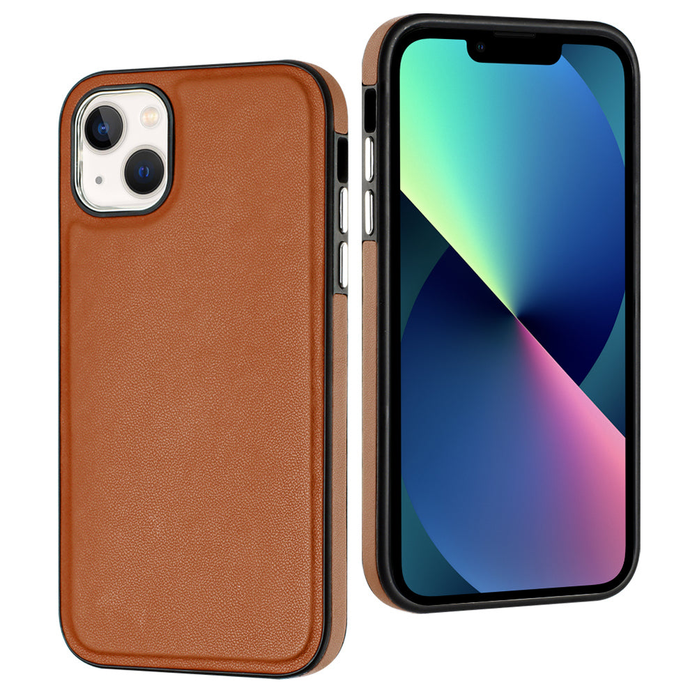 YB Leather Coating Series-6 For iPhone 13 PU Leather+TPU Shell Shock-absorbing Cell Phone Case