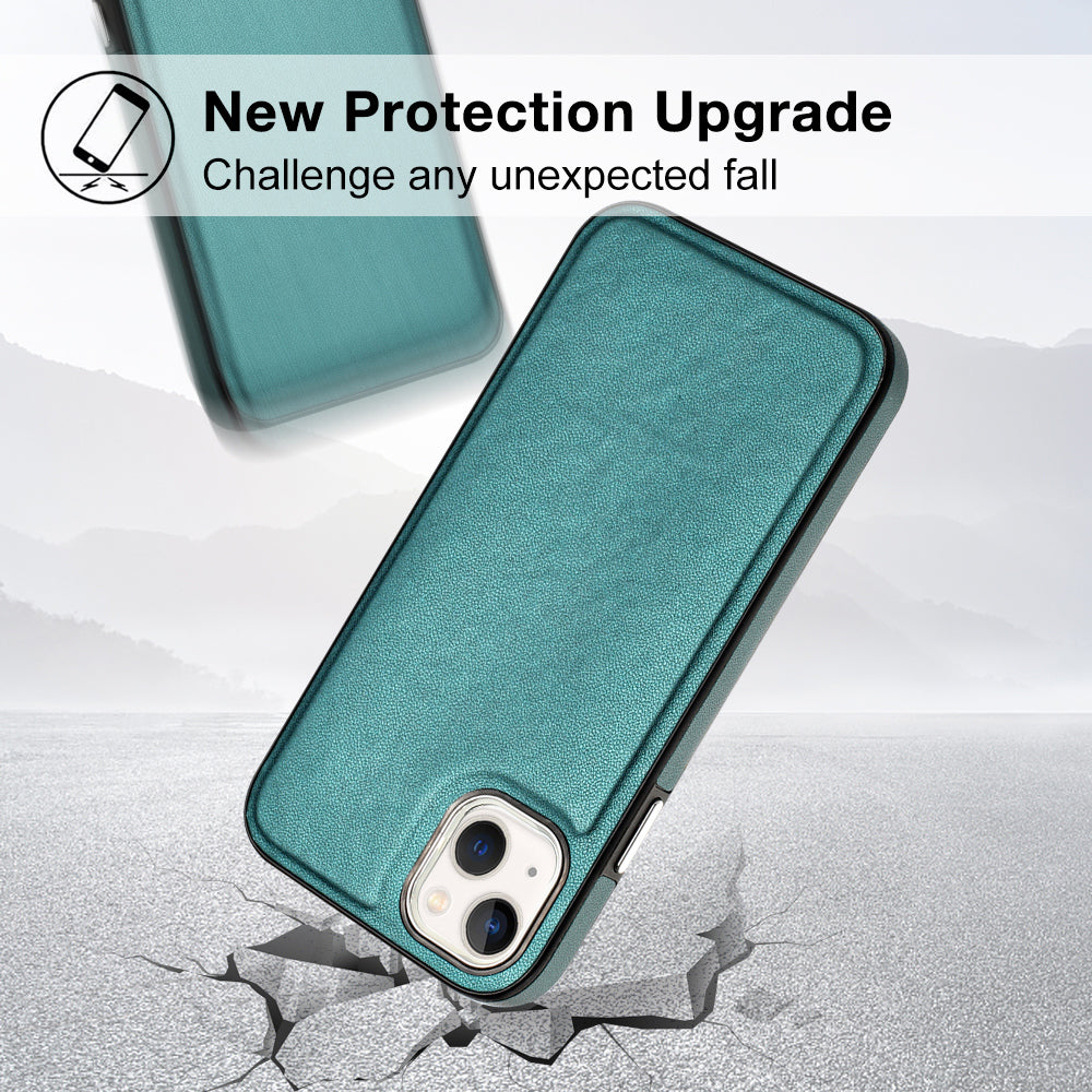 YB Leather Coating Series-6 For iPhone 13 PU Leather+TPU Shell Shock-absorbing Cell Phone Case