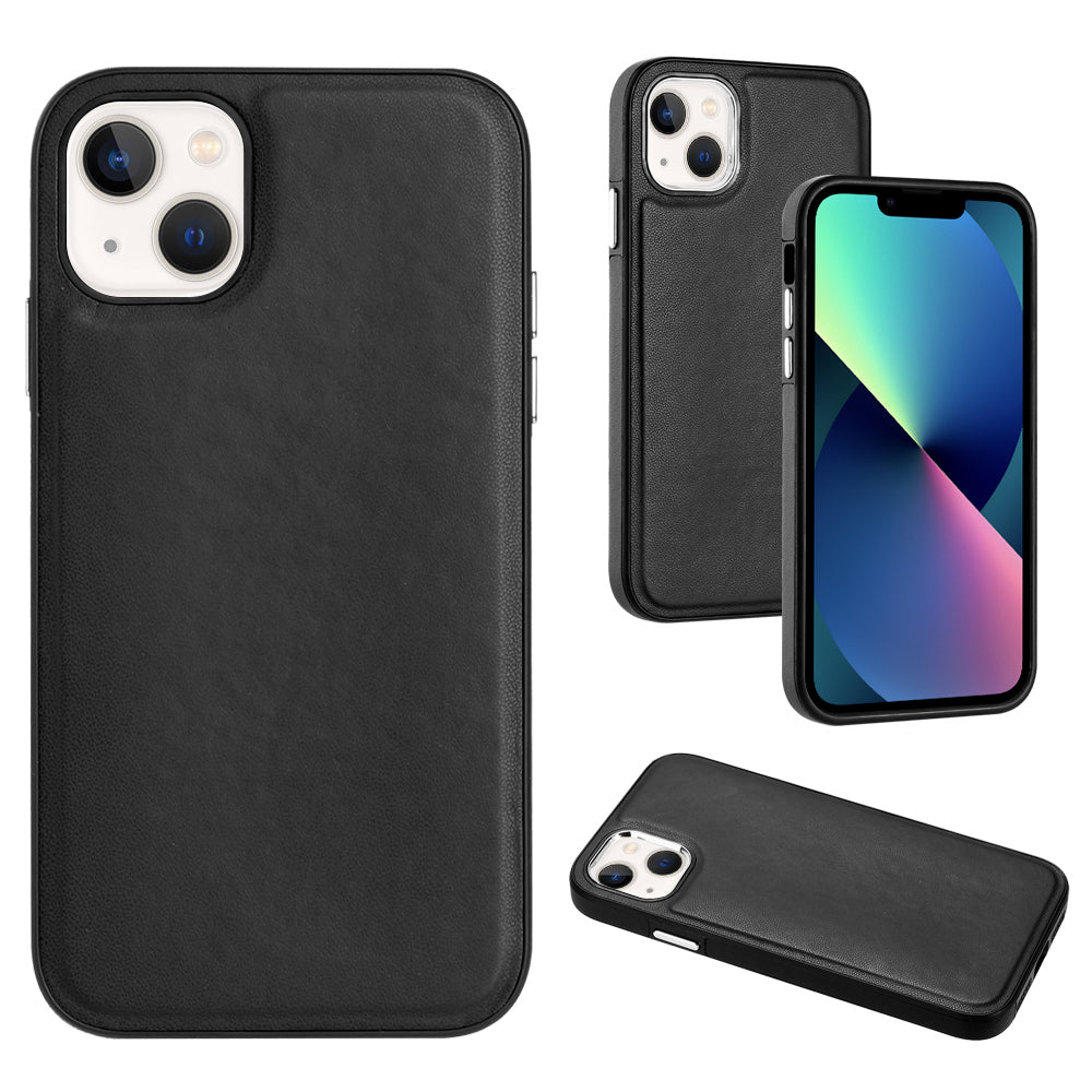 YB Leather Coating Series-6 For iPhone 13 PU Leather+TPU Shell Shock-absorbing Cell Phone Case