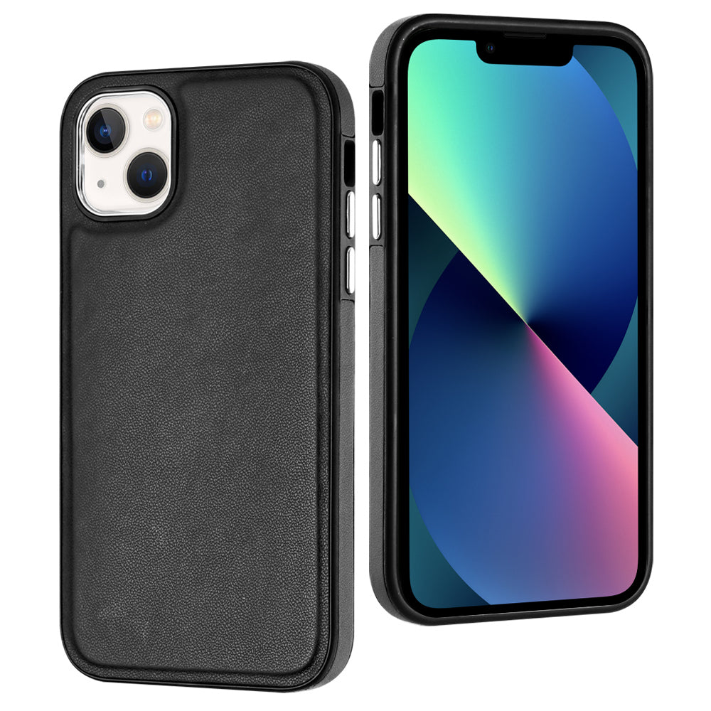 YB Leather Coating Series-6 For iPhone 13 PU Leather+TPU Shell Shock-absorbing Cell Phone Case