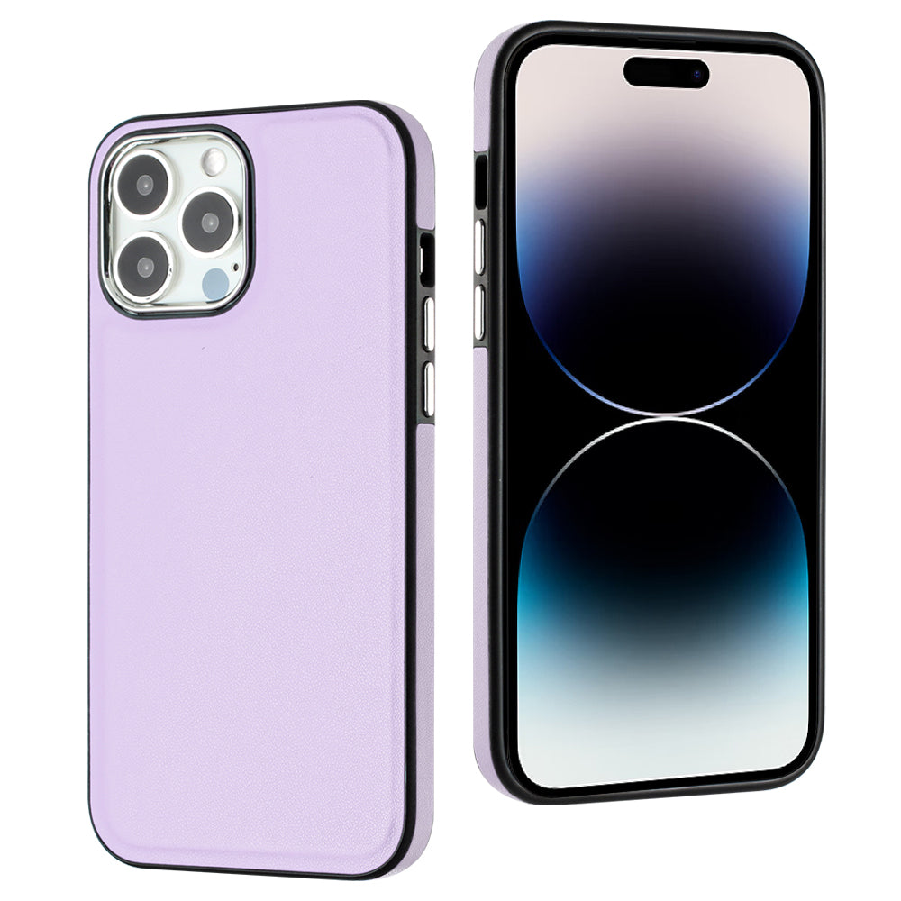 YB Leather Coating Series-6 For iPhone 14 Pro PU Leather+TPU Shell Drop Protection Cell Phone Case