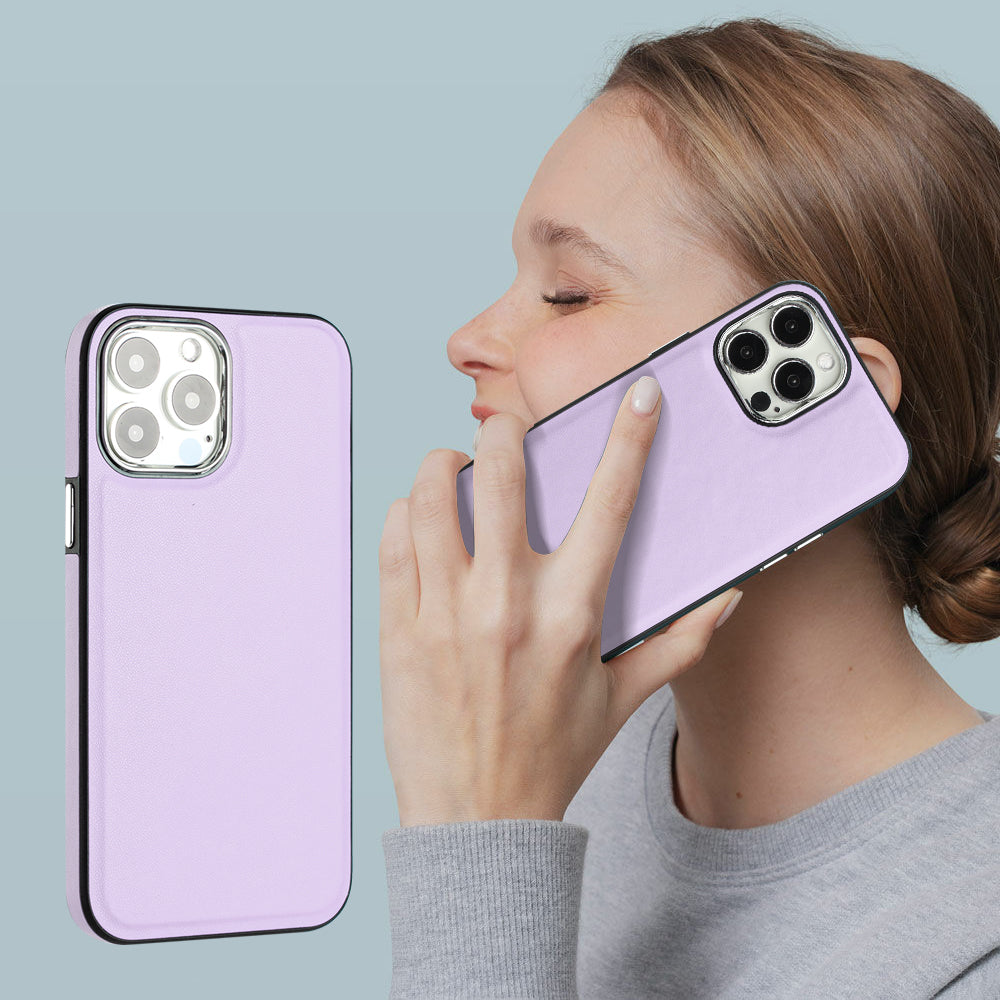 YB Leather Coating Series-6 For iPhone 14 Pro PU Leather+TPU Shell Drop Protection Cell Phone Case