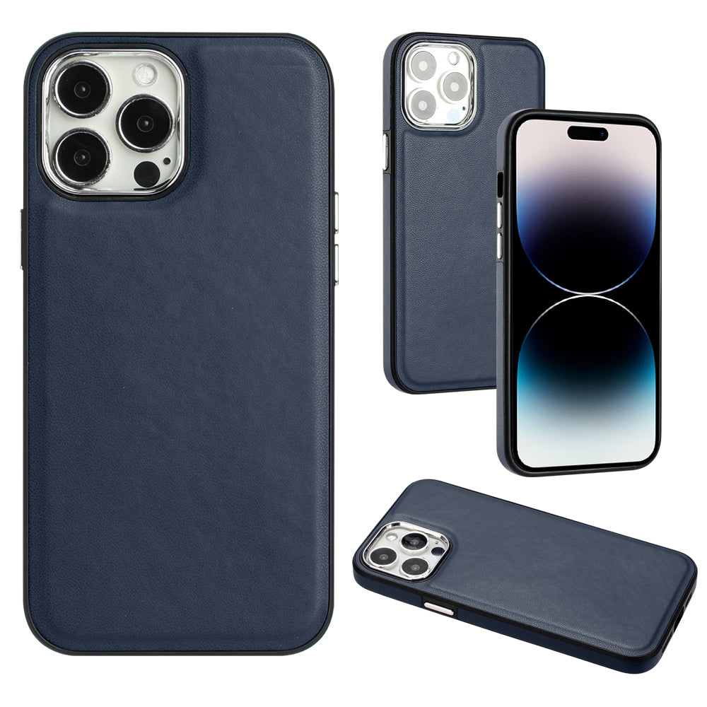 YB Leather Coating Series-6 For iPhone 14 Pro PU Leather+TPU Shell Drop Protection Cell Phone Case