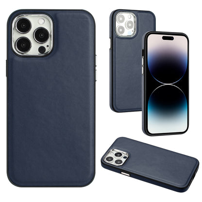 YB Leather Coating Series-6 For iPhone 14 Pro PU Leather+TPU Shell Drop Protection Cell Phone Case
