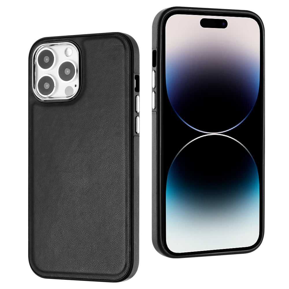 YB Leather Coating Series-6 For iPhone 14 Pro PU Leather+TPU Shell Drop Protection Cell Phone Case