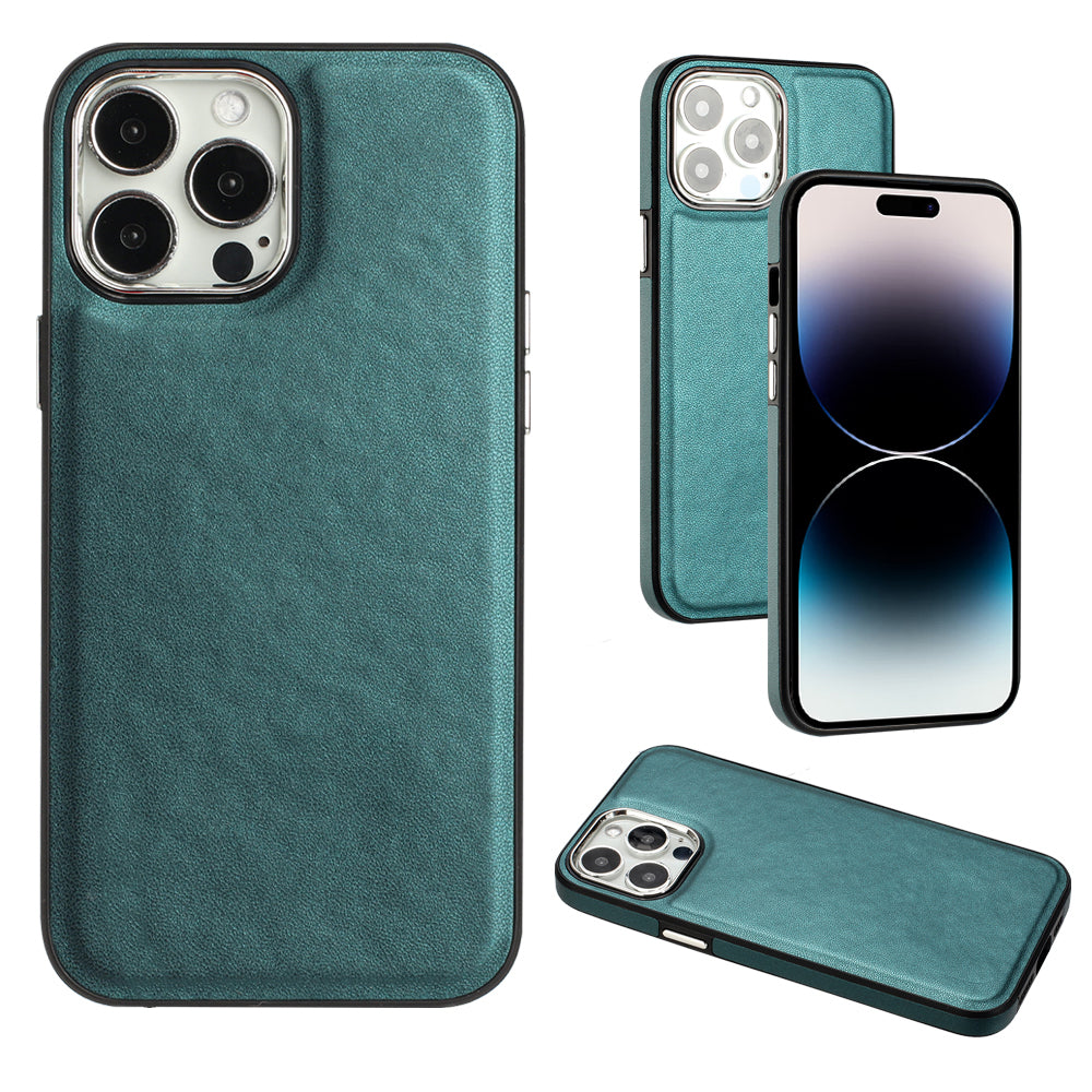 YB Leather Coating Series-6 For iPhone 14 Pro PU Leather+TPU Shell Drop Protection Cell Phone Case