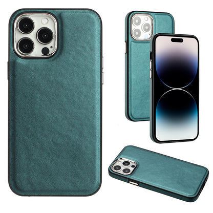 YB Leather Coating Series-6 For iPhone 14 Pro PU Leather+TPU Shell Drop Protection Cell Phone Case