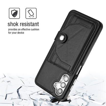 YB Leather Coating Series-4 for Samsung Galaxy A13 5G / M13 5G / A04s 4G / A04 4G Kickstand Case Card Holder Phone Cover