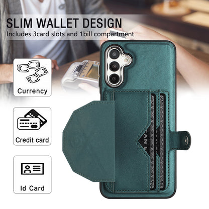 YB Leather Coating Series-4 for Samsung Galaxy A13 5G / M13 5G / A04s 4G / A04 4G Kickstand Case Card Holder Phone Cover