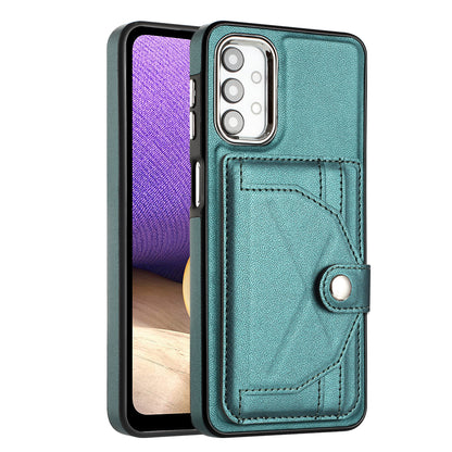 YB Leather Coating Series-4 for Samsung Galaxy A23 4G / A23 5G (Global Version) / F23 5G / M23 5G Kickstand Case Card Holder Phone Cover