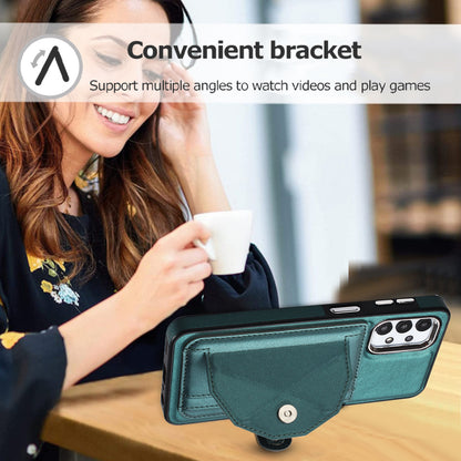 YB Leather Coating Series-4 for Samsung Galaxy A23 4G / A23 5G (Global Version) / F23 5G / M23 5G Kickstand Case Card Holder Phone Cover