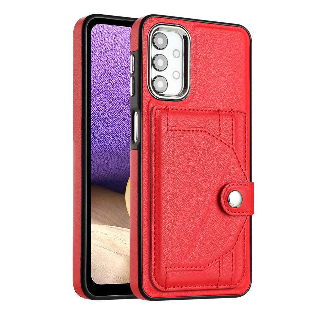 YB Leather Coating Series-4 for Samsung Galaxy A23 4G / A23 5G (Global Version) / F23 5G / M23 5G Kickstand Case Card Holder Phone Cover